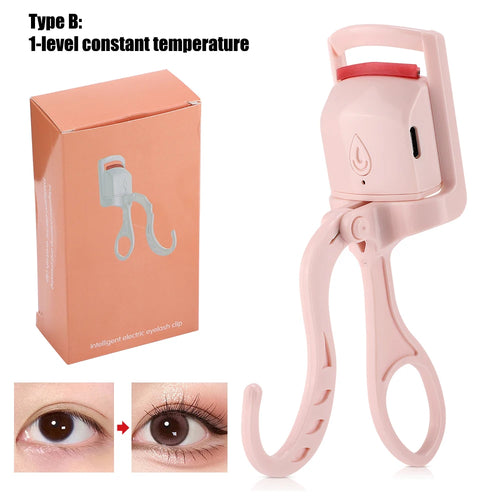 Electric Heated Eyelash Curler Rechargeable Digital Display 3 Heat Eyelash Curling Machine Long-Lasting Naturally Makeup Tool