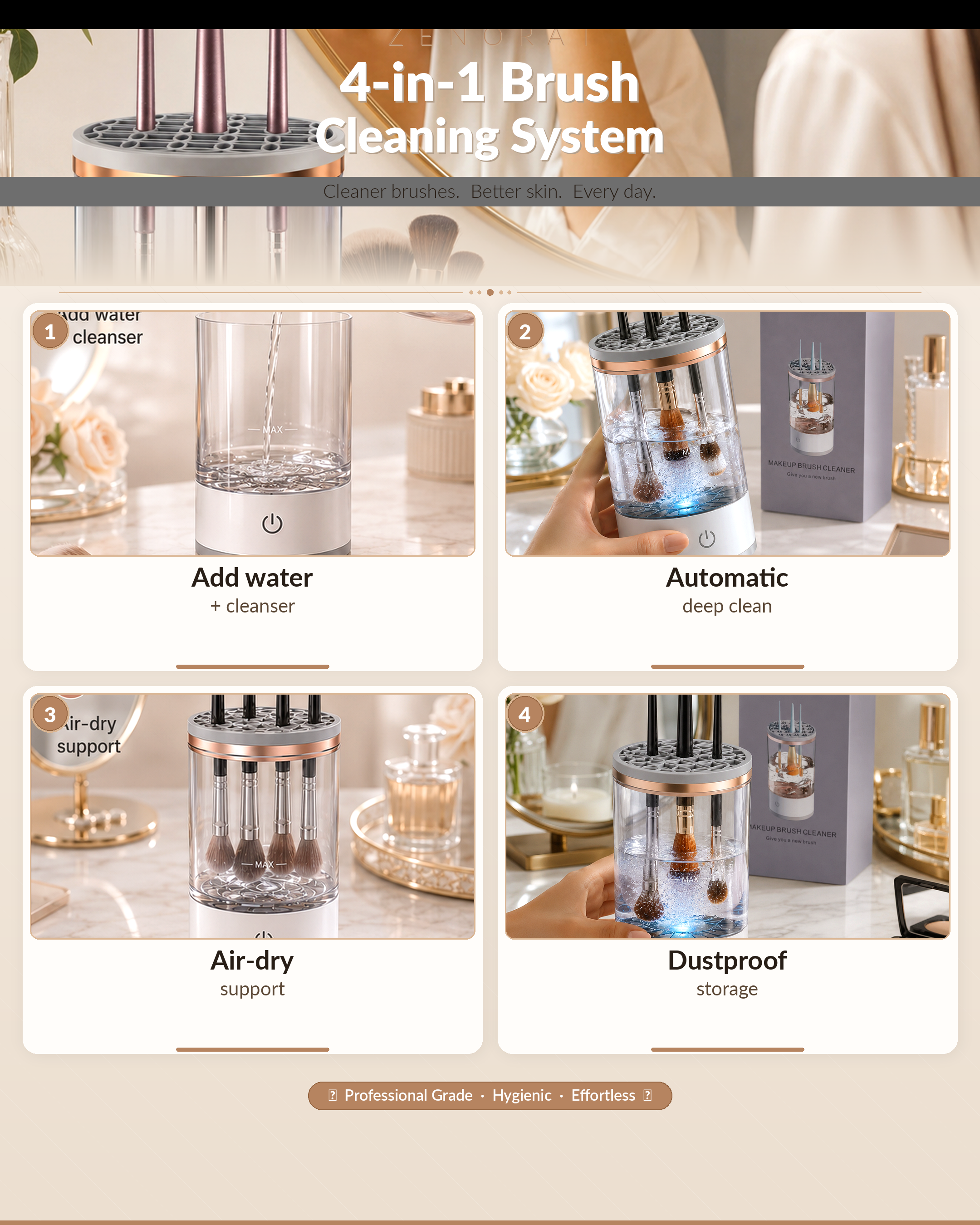 Makeup Brush Cleaner,Electric Makeup Brush Cleaner Machine for Deep Cleaning,Automatic Makeup Brush Cleaner for All Size Beauty Makeup Brush