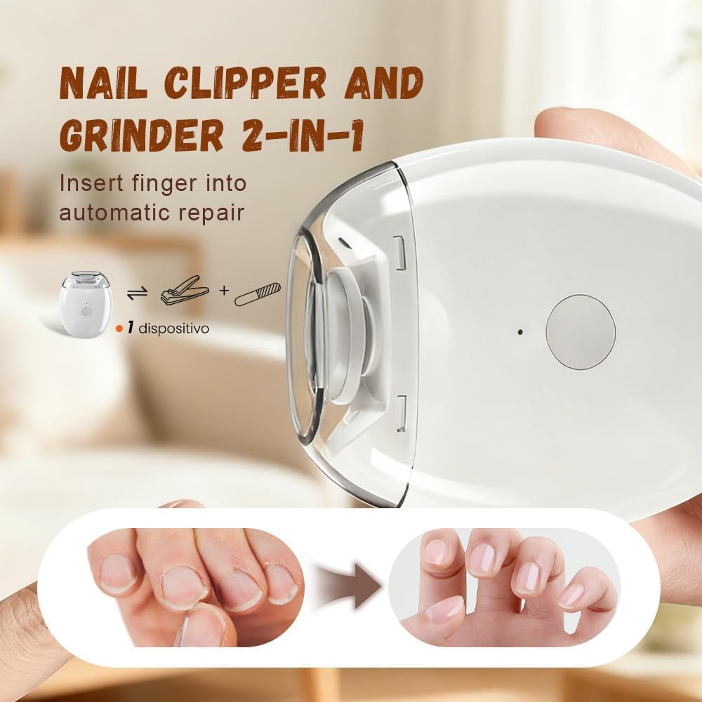 Electric Nail Clippers, Universal Automatic Nail Trimmer, 3 in 1 Electric Nail File, with LED Light & Clip Storage, 3 Speed Fingernail Grinder, for Seniors Adults Babies