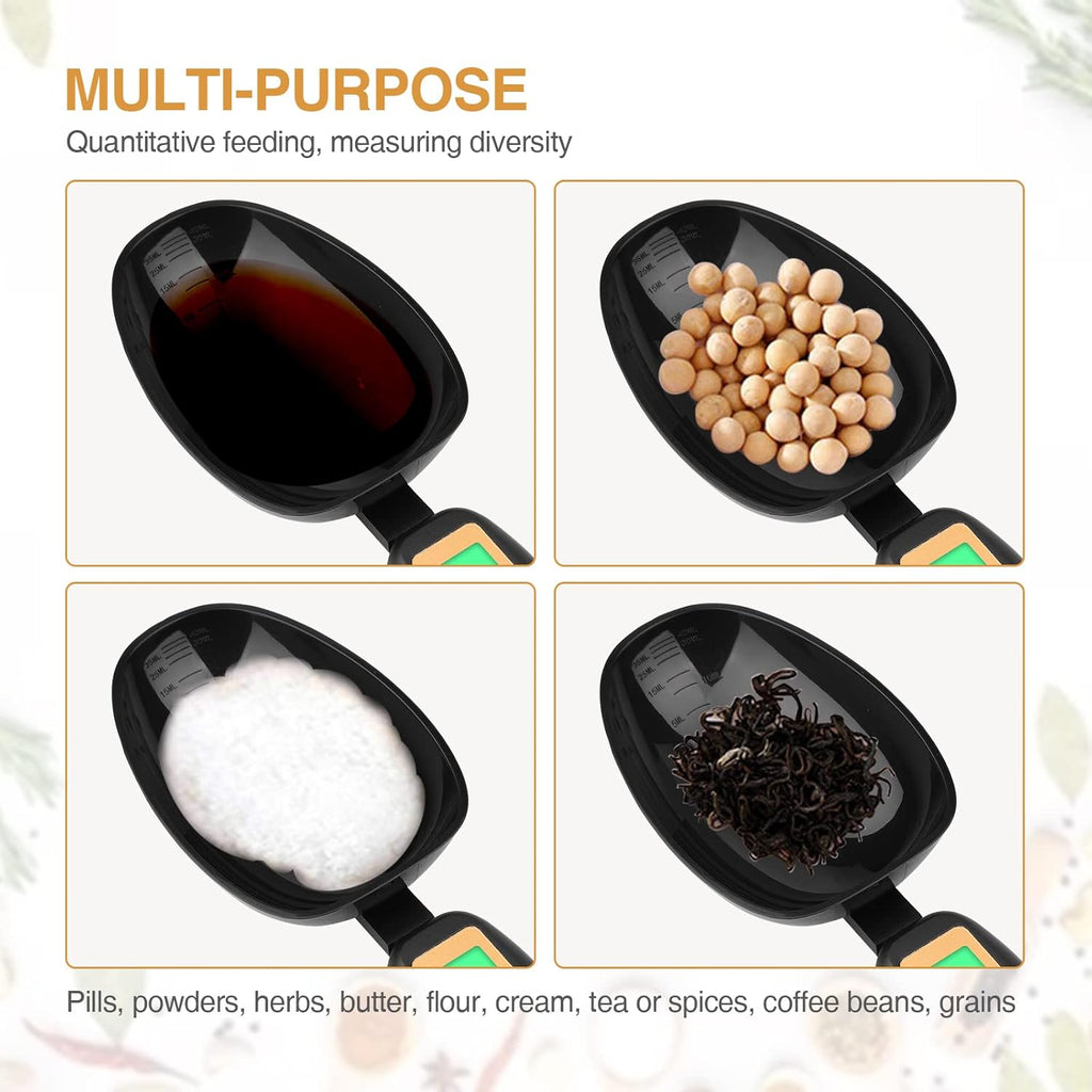 Digital Measuring Spoon, Weighing Spoon Scale 500G / 0.1G High Precision with LCD Screen Display for Kitchen Gadgets Daily Meals and Pet/Dog/Cat Food Measuring Scoop