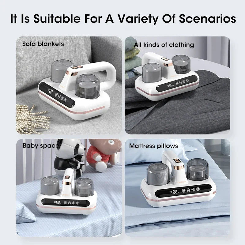 New Mattress Vacuum Mite Remover Cordless Handheld Cleaner Powerful Suction for Cleaning Bed Pillows Home Supplies