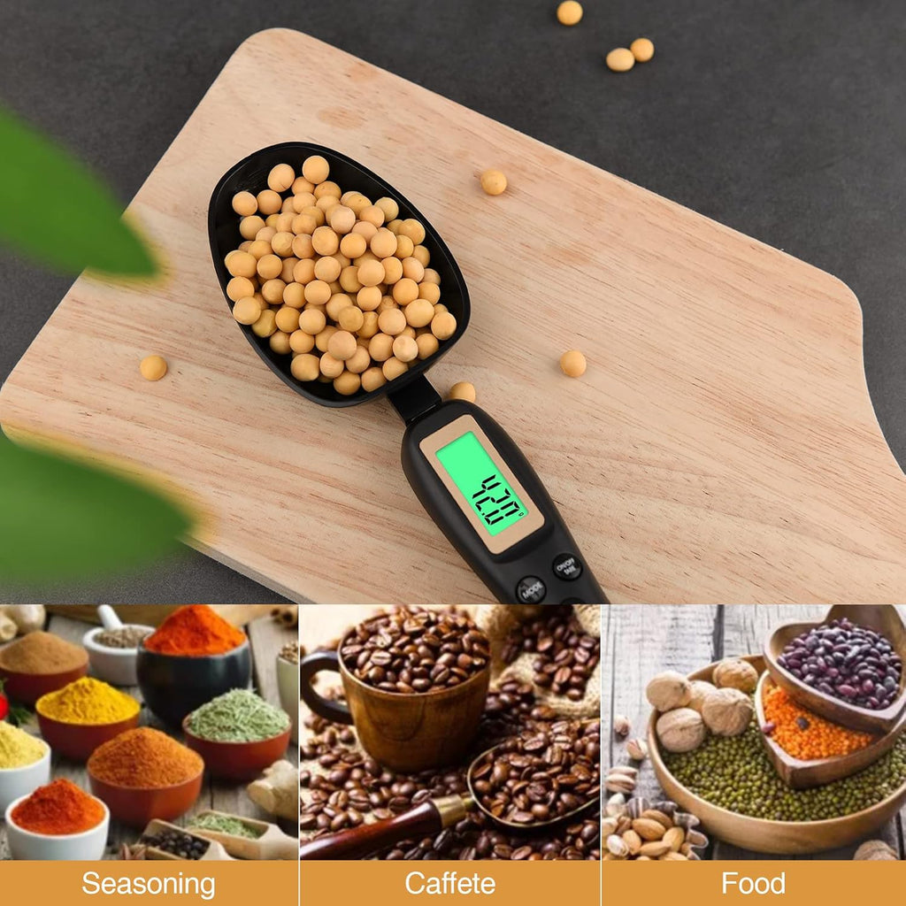Digital Measuring Spoon, Weighing Spoon Scale 500G / 0.1G High Precision with LCD Screen Display for Kitchen Gadgets Daily Meals and Pet/Dog/Cat Food Measuring Scoop