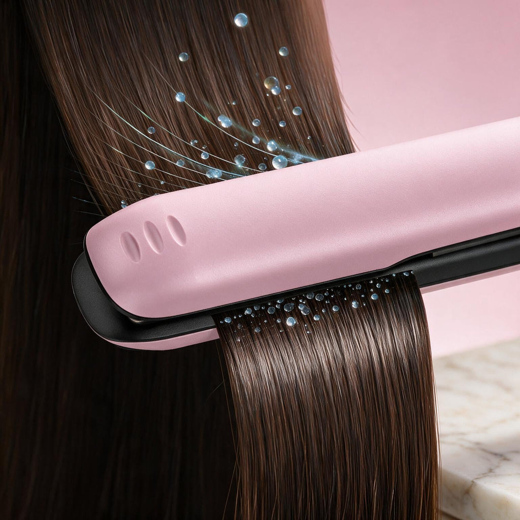 Zenorat Silk Glide cordless straightener gliding through smooth, sleek hair
