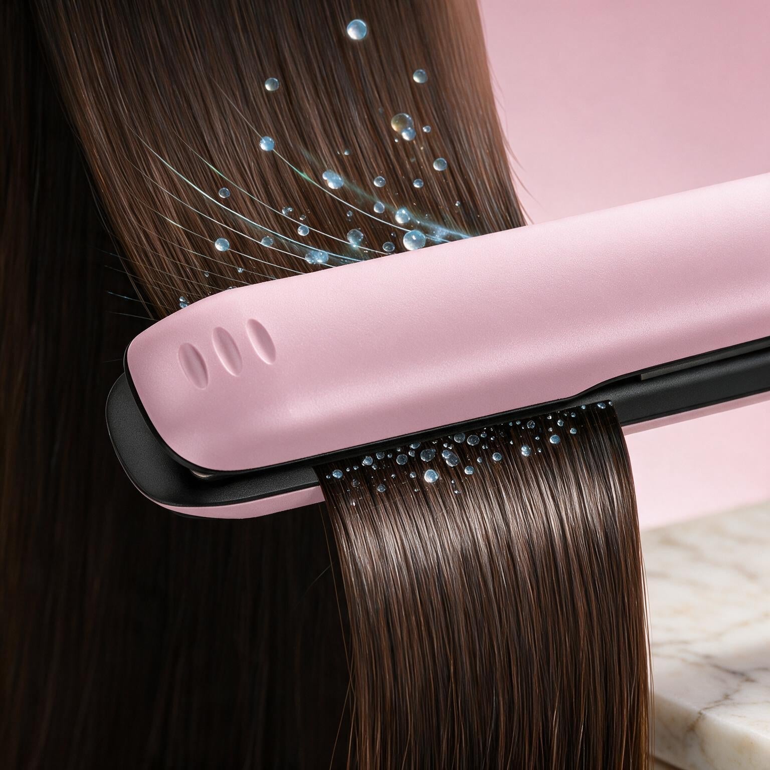 Zenorat Silk Glide cordless straightener gliding through smooth, sleek hair